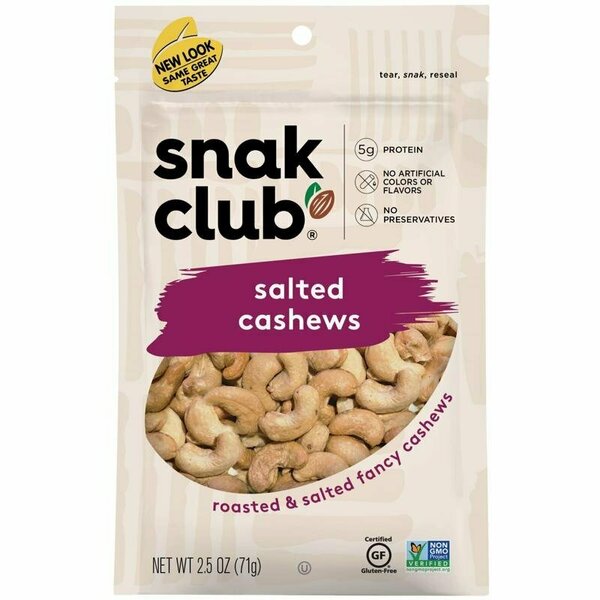 Snak Club Salted Cashews 2.5 oz Bagged 1721330